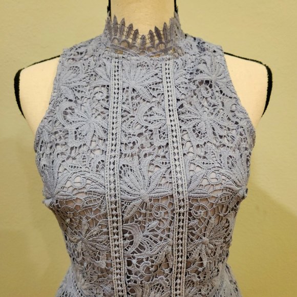 Lavender Crocheted Lace  Dress - Picture 3 of 7
